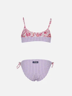Doubleface-Bralette-Bikini Jaiden für Mädchen | HERGESTELLT AUS LIBERTY-STOFF