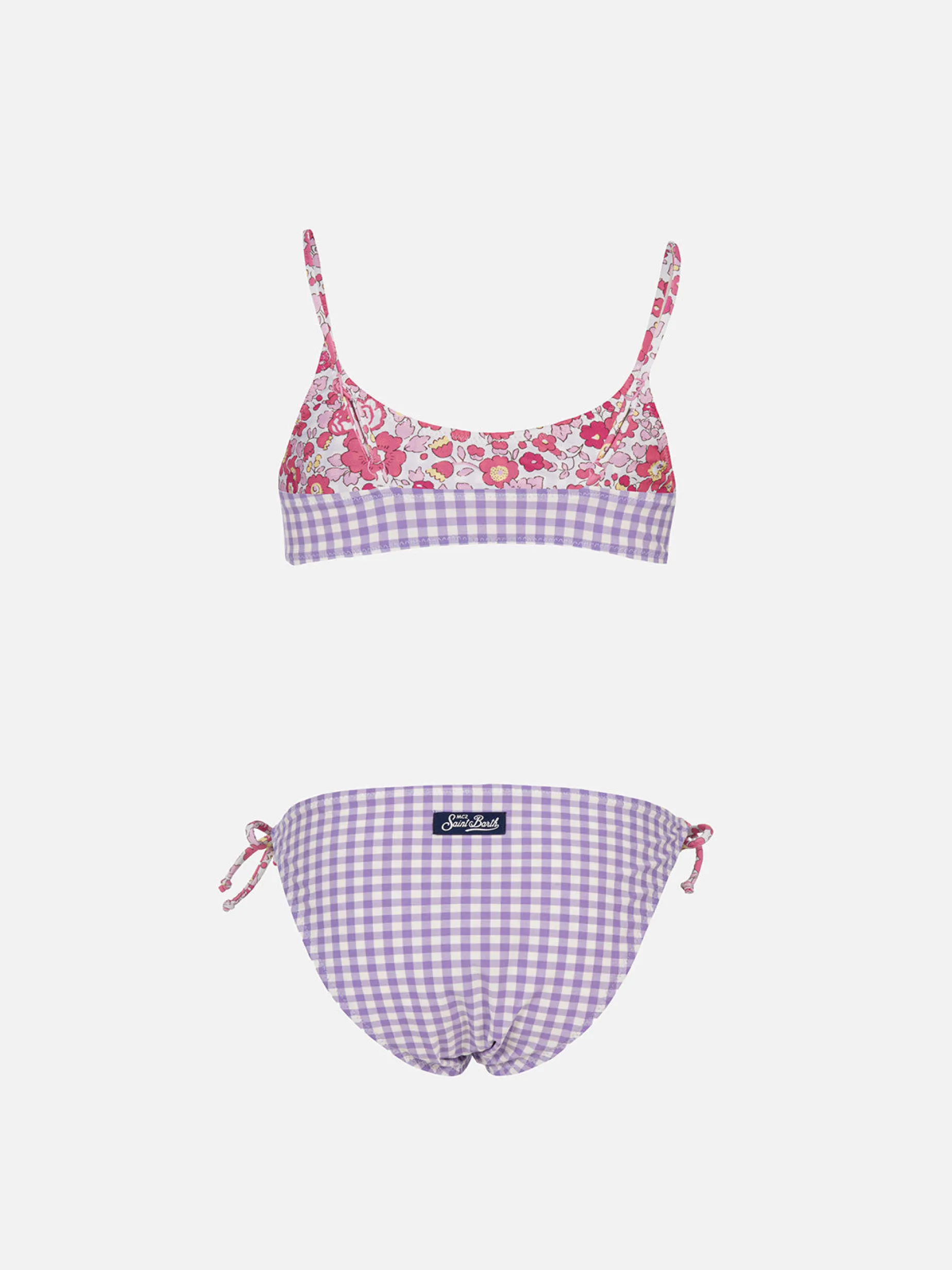 Doubleface-Bralette-Bikini Jaiden für Mädchen | HERGESTELLT AUS LIBERTY-STOFF
