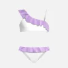 Einschultriger Bikini für Mädchen mit Rüschen