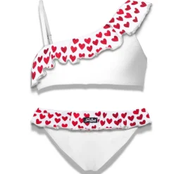 Einschultriger Bikini für Mädchen mit Rüschen