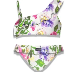 Einschultriger Bikini für Mädchen mit Rüschen
