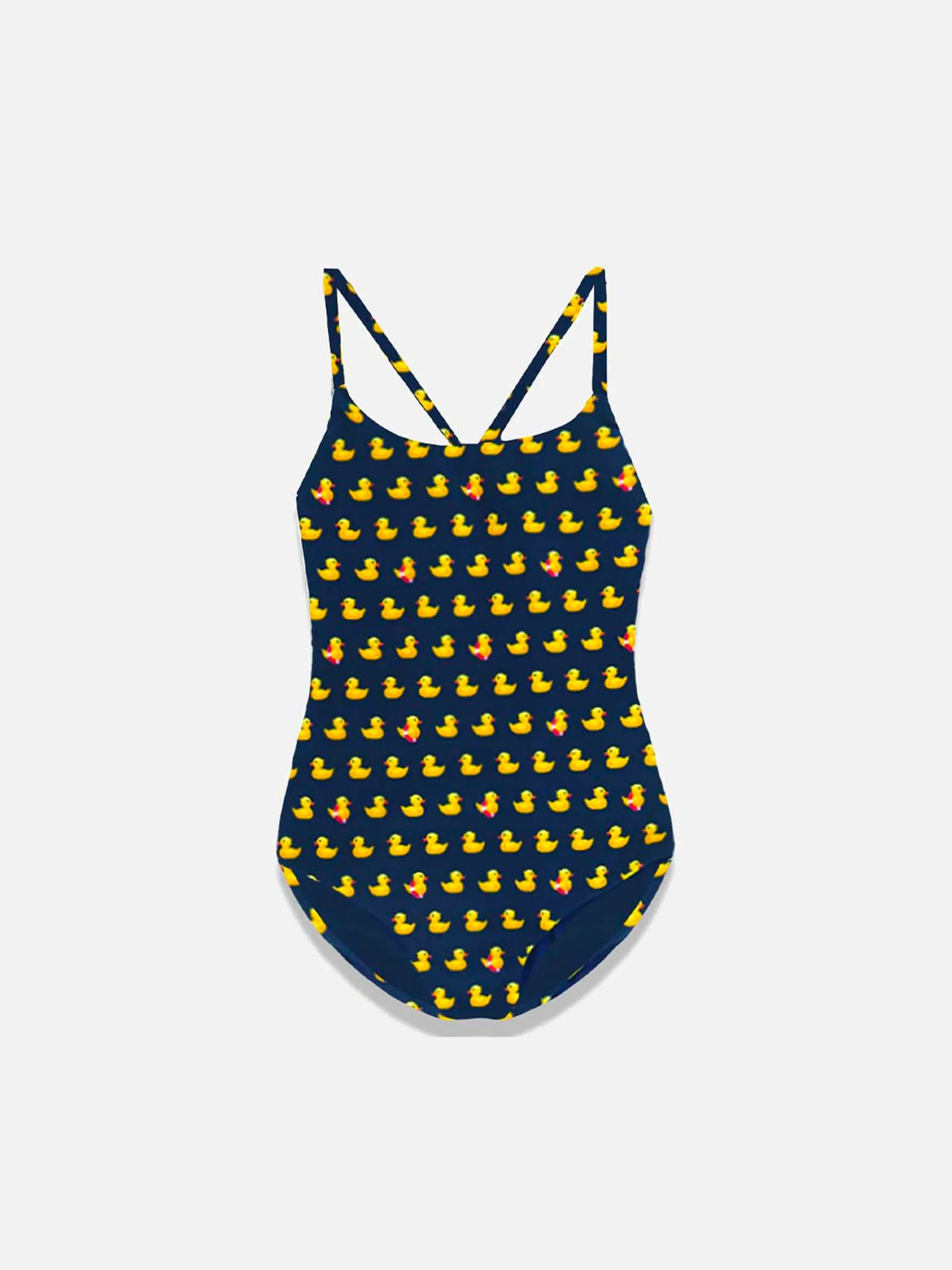 Einteiler für Mädchen mit durchgehendem Ducky-Print