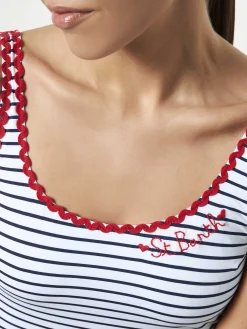 Einteiliger Badeanzug mit Love St. Barth-Stickerei