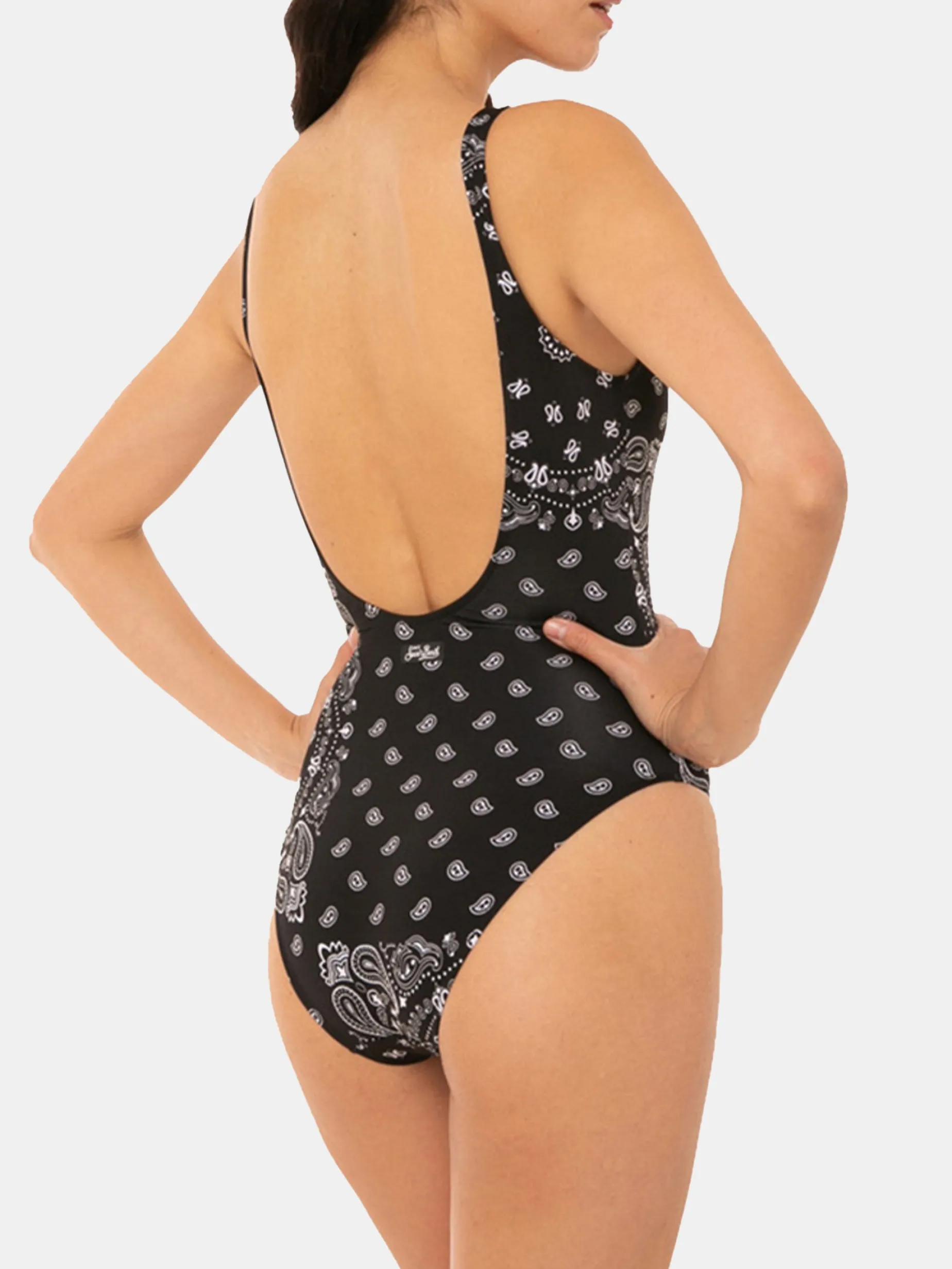 Einteiliger Damen-Badeanzug mit Bandana-Print