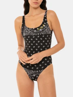 Einteiliger Damen-Badeanzug mit Bandana-Print