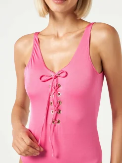 Einteiliger Damen-Badeanzug in Rosa