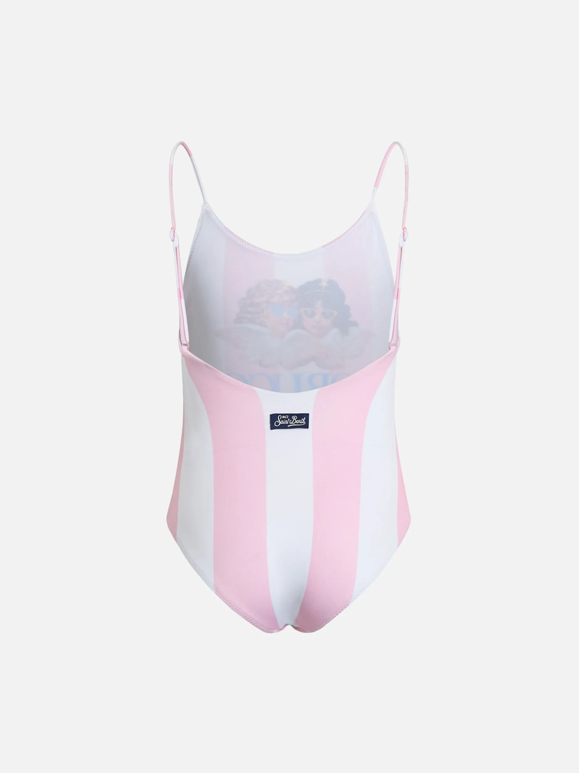 Einteiliger Mädchen-Badeanzug Cecille Jr mit platziertem Fiorucci-Engel-Print | FIORUCCI-SONDERAUSGABE