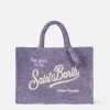 Fliederfarbene Colette Raffia-Handtasche mit Stickerei