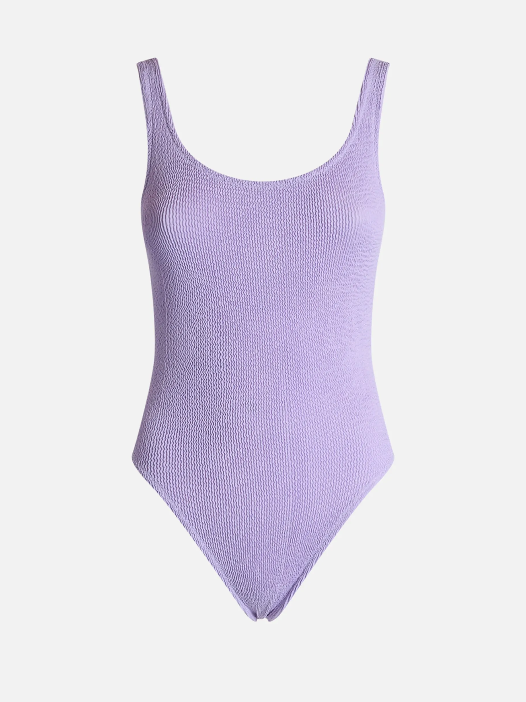 Fliederfarbener Damen-Badeanzug in Crinkle-Optik, Lora