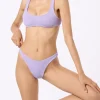 Fliederfarbener klassischer Lurex-Bralette-Bikini in Crinkle-Optik für Damen Naima Naomi