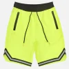 Fluogelbe Badeshorts im Surf-Stil