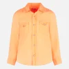 Fluo-orangefarbenes Leinenhemd für Jungen
