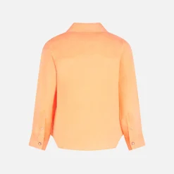 Fluo-orangefarbenes Leinenhemd für Jungen