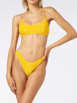 Frottee-Bralette-Badeanzug für Damen