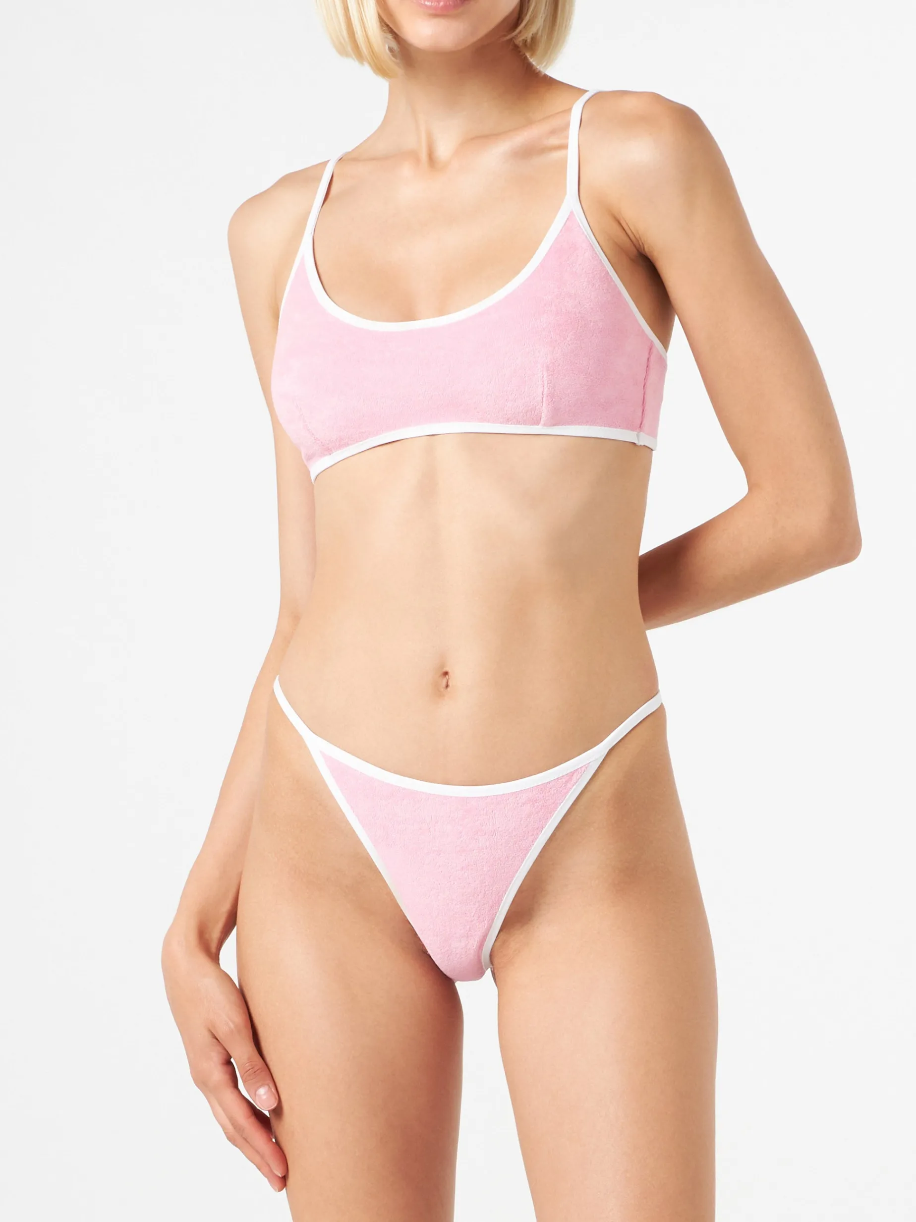 Frottee-Bralette-Bikini für Damen mit Paspelierung | MELISSA SATTA SONDEREDITION