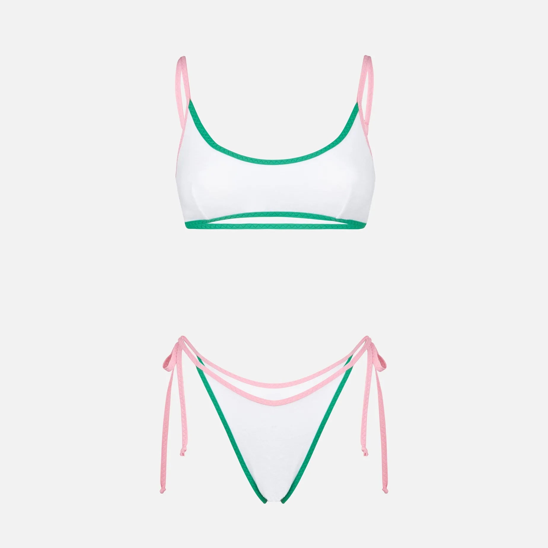 Frottee-Bralette-Bikini für Damen