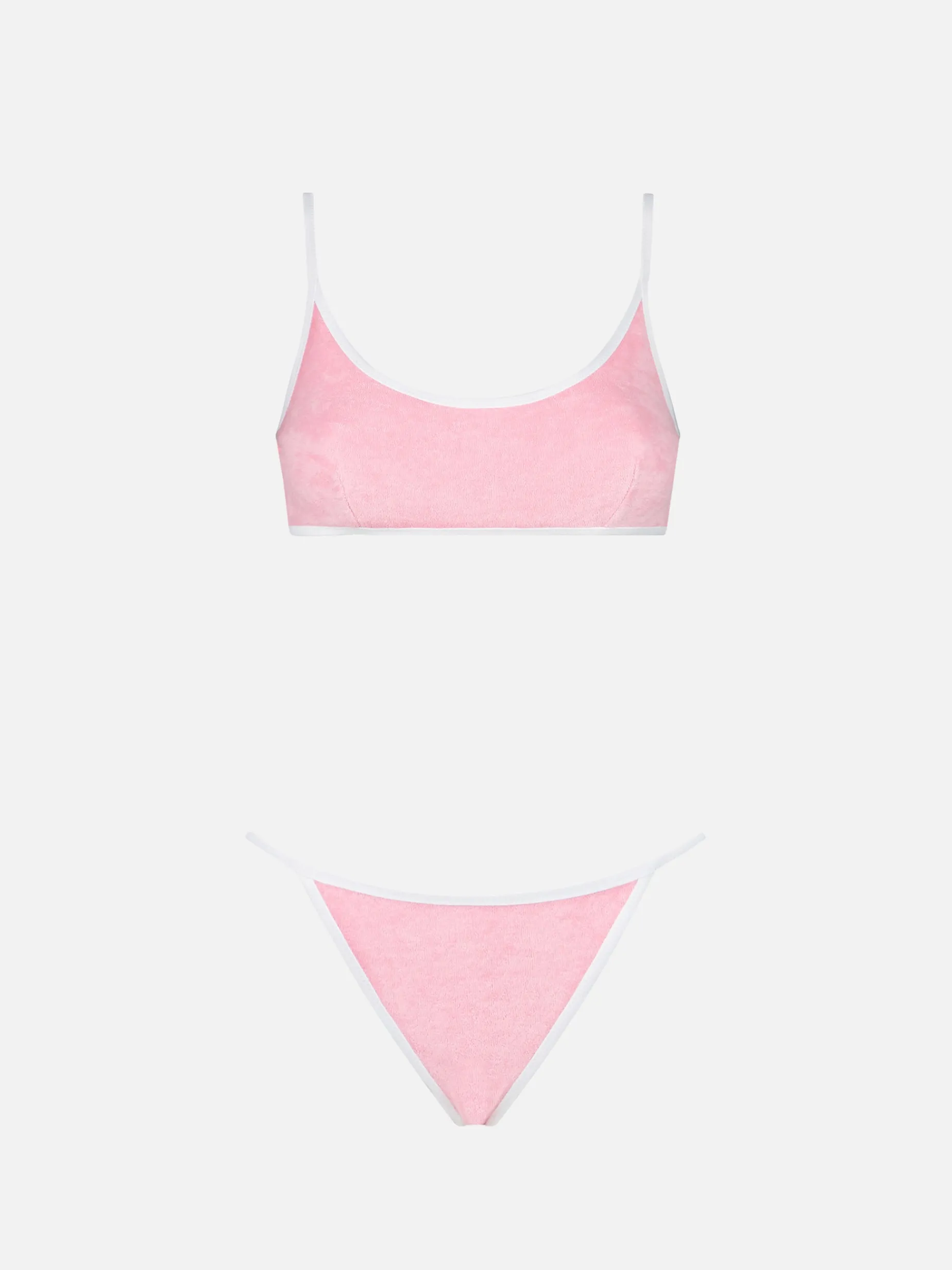 Frottee-Bralette-Bikini für Damen mit Paspelierung | MELISSA SATTA SONDEREDITION