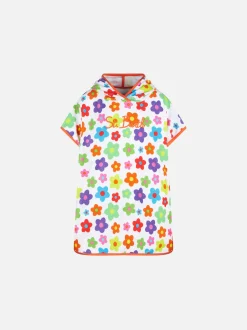 Frottee-Poncho für Mädchen mit mehrfarbigem Gänseblümchen