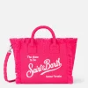 Fuchsiafarbene Colette Sponge-Handtasche mit Prägung aus Frottee