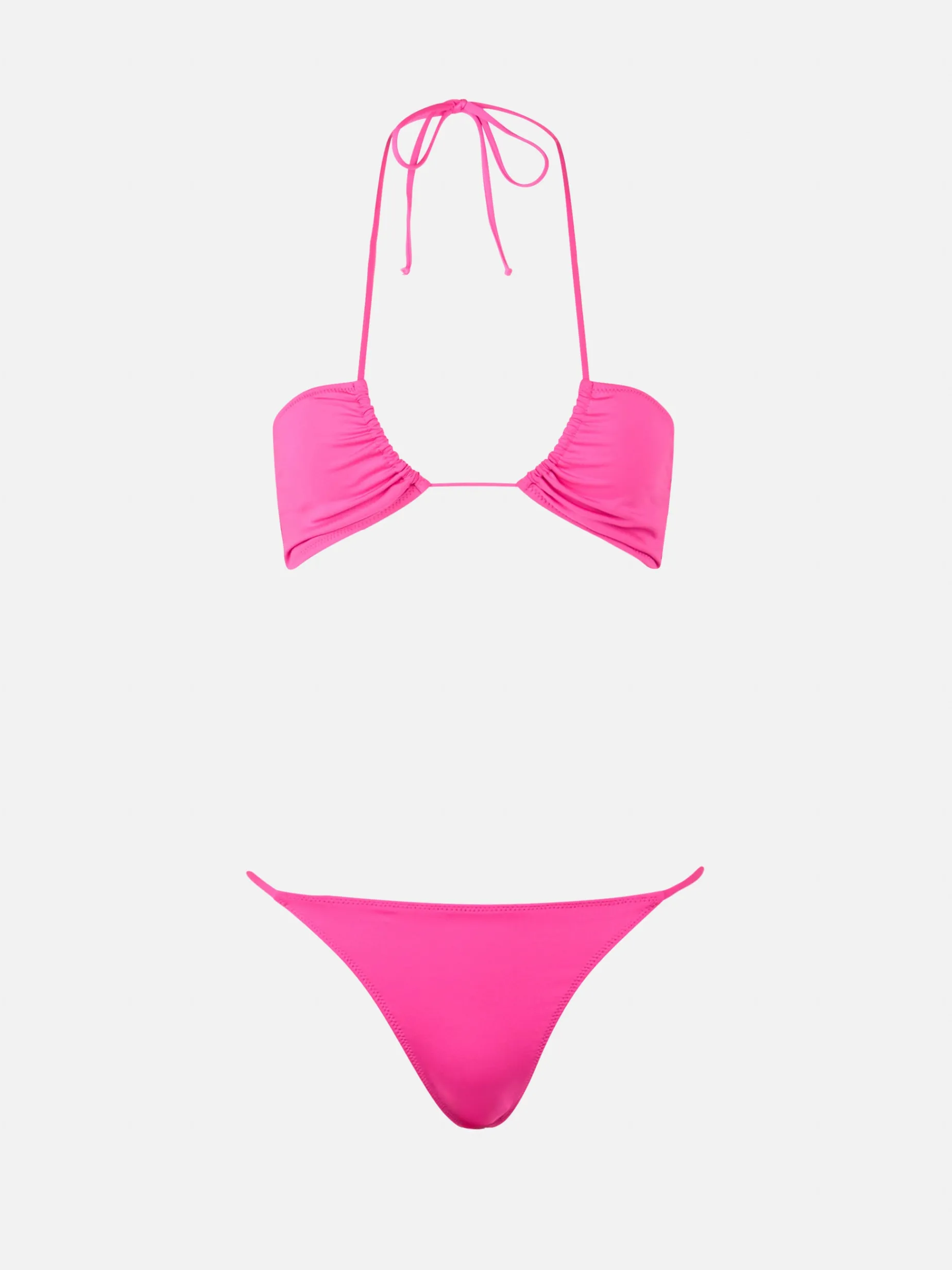 Fuchsiafarbener Bandeau-Bikini für Damen Dahlia Jodene