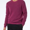 Fuchsiafarbener Stretch-Wollpullover für Herren mit St. Barth-Stickerei