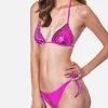 Fuchsiafarbener Triangel-Bikini mit Pailletten