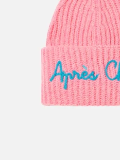 Gebürstete und ultraweiche Mädchenmütze mit Après-Chic-Stickerei