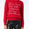 Gebürsteter Damenpullover mit „Dear Santa List“-Stickerei
