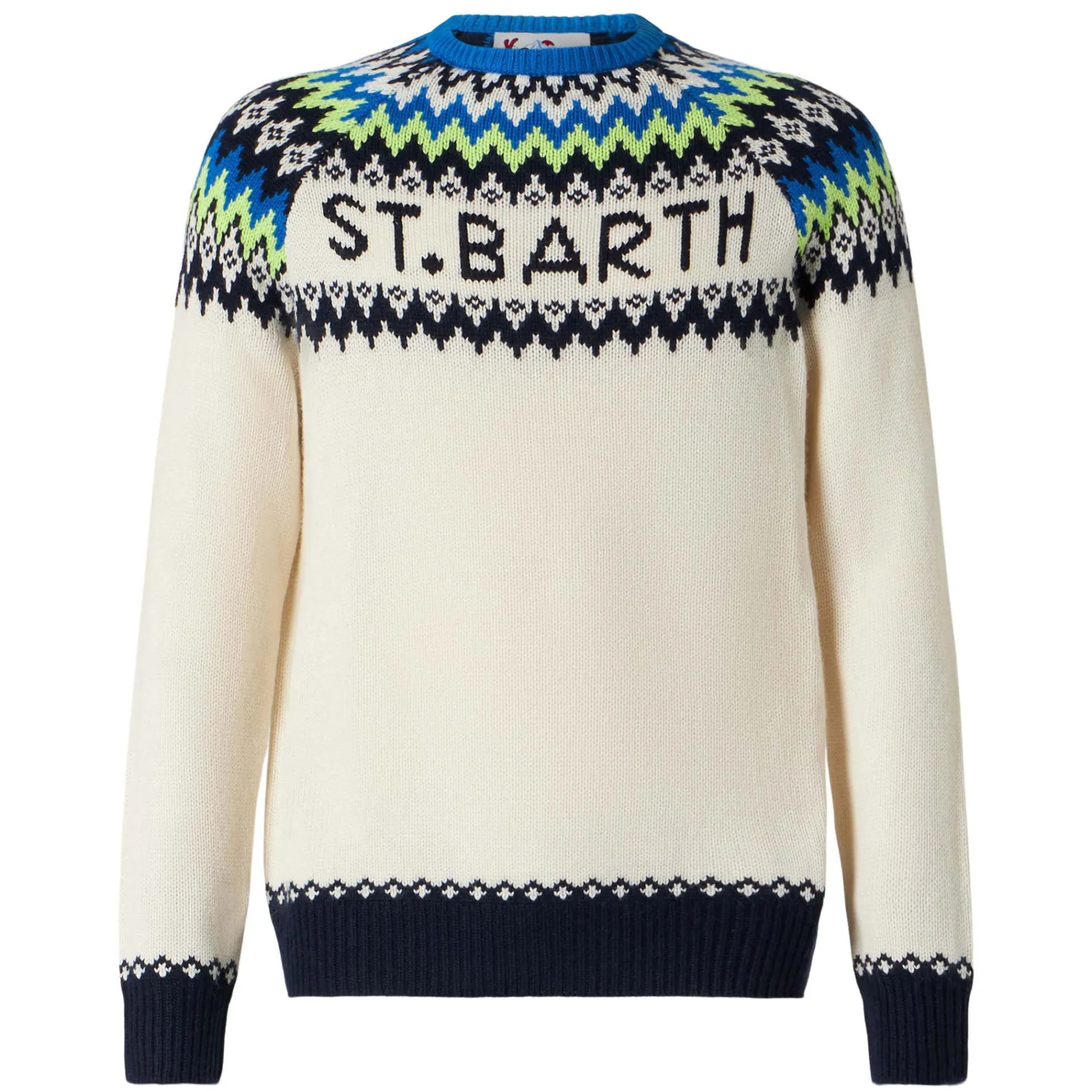 Gebürsteter Herrenpullover mit isländischem Jacquard
