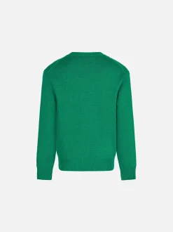 Gebürsteter Mädchenpullover mit Gänseblümchen-Print