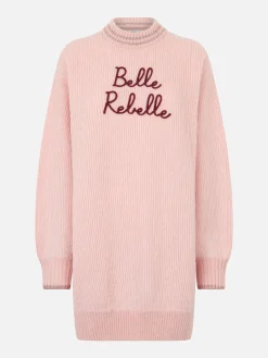 Gebürstetes Strickkleid mit Belle Rebelle-Stickerei