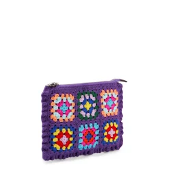 Gehäkelte Umhängetasche Clutch „Parisienne“ in Violett