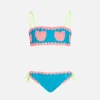 Gehäkelter Bandeau-Bikini für Mädchen mit Herzen