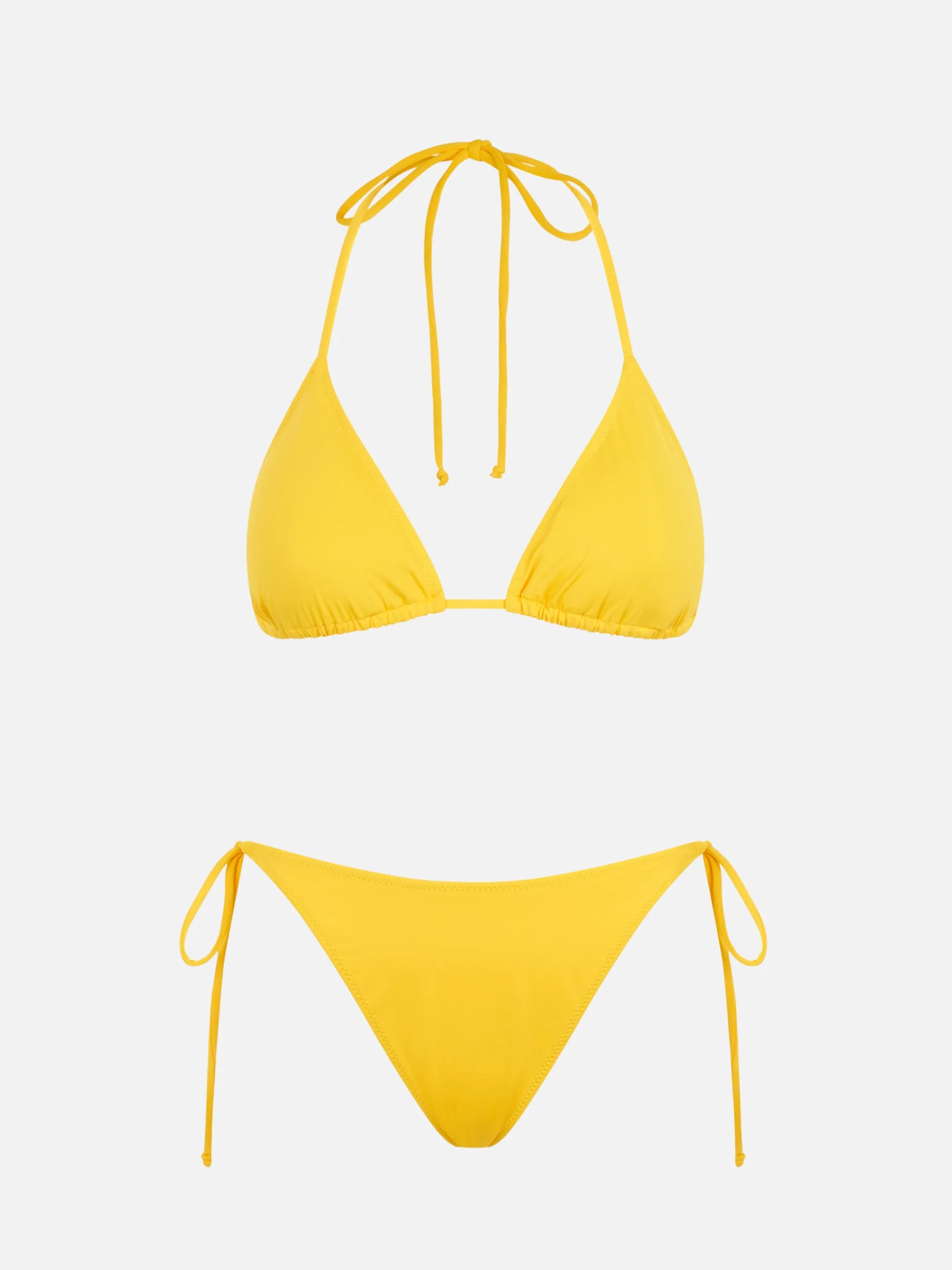 Gelber Triangel-Bikini für Damen