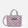 Gesteppte Soft Tote Mini-Tasche mit rosa Blumenmuster