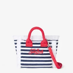 Gestreifte Mini-Vanity-Handtasche aus Frottee