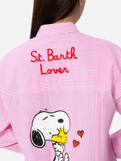 Gestreiftes Baumwoll-Overshirt für Damen Brigitte | SNOOPY PEANUTS SONDEREDITION