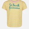 Gestreiftes Mädchen-T-Shirt mit St. Barth Princess-Stickerei
