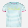 Gestreiftes Mädchen-T-Shirt mit Saint-Barth-Stickerei