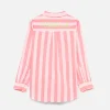Gestreiftes Mini-Brigitte-Shirt mit St. Barth Local-Stickerei