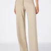Gestrickte beige Palazzo-Hose