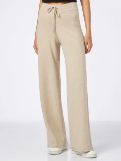 Gestrickte beige Palazzo-Hose