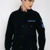 Gestrickte Feldjacke mit Patch
