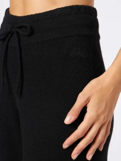 Gestrickte schwarze Palazzo-Hose