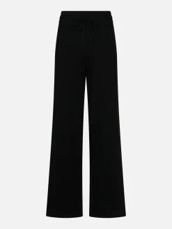 Gestrickte schwarze Palazzo-Hose