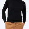 Gestrickter schwarzer Rollkragenpullover für Damen