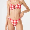 Gingham-Bralette-Bikini mit Ringen