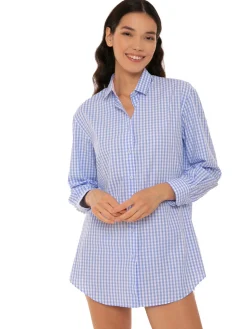 Gingham-Hemd mit St. Barth-Stickerei