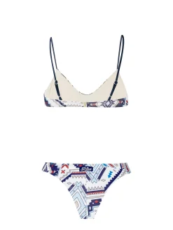 Glitzernder Bralette-Bikini im Azteken-Stil