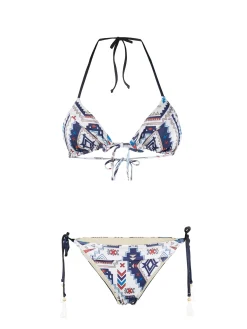 Glitzernder Triangel-Bikini im Azteken-Stil